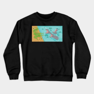 Crocodiles and Hippos Crewneck Sweatshirt